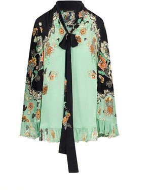 Roberto Cavalli Kimono Print Mini Jurk - Groen