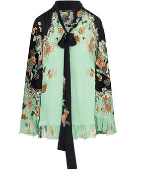 Roberto Cavalli Kimono Print Mini Jurk - Groen
