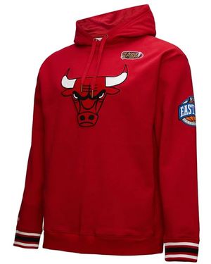 Mitchell & Ness Nba Chainstitch Fleece Vintage Logo Bulls - Rot