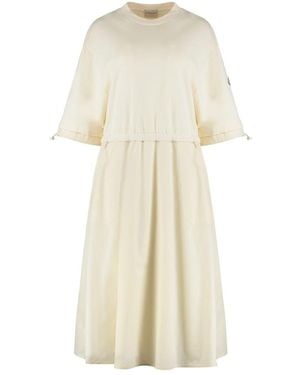 Moncler Kleid Mit Logopatch Und Elastischem Bund - Natur