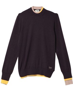 Fendi Rundhals-Shirt - Blau