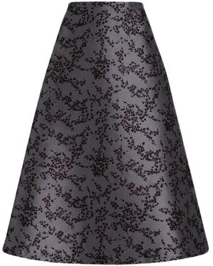 Alberta Ferretti Floral Mikado A-Linien Midirock - Grau