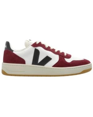 Veja V-10 Leren Sneakers - Roze