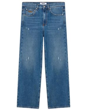 MSGM 4040Mp236L Wide Jeans - Blau