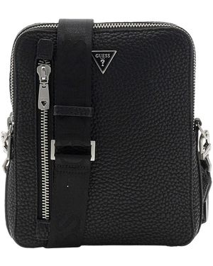 Guess Zwarte Messenger Tas Verhoog Stijl