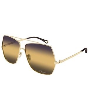 Chloé Ch0278S Rechthoekige Zonnebril - Geel