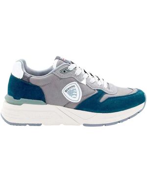 Blauer Schoenen ,Veelkleurig ,Leer Sneakers - Blauw
