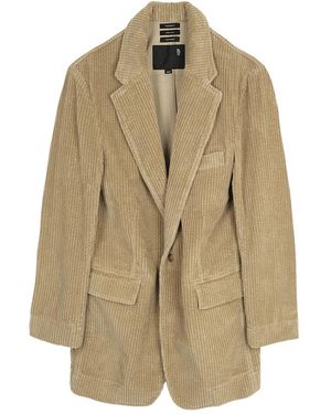 R13 Jassen ,Katoen Oversized Ragged Blazer - Naturel