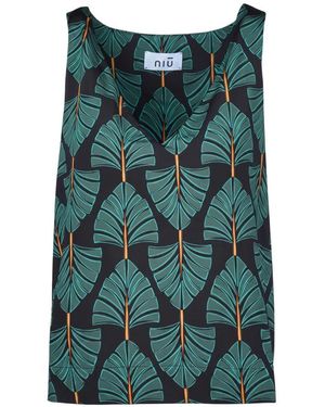 Niu Tops ,Veelkleurig ,Top Met Bloemenprint - Groen