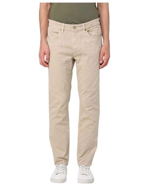 Jeckerson Gelb Creme Baumwolle Relaxte Passform Hose - Natur