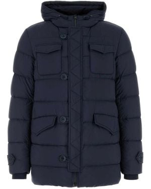 Herno Jassen ,Blauw ,Nylon Blauwe Donsjack Voor Mannen