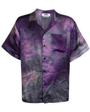 MSGM Short Sleeve Shirts - Violet