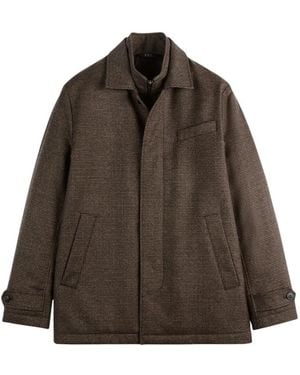 Fay Single-Breasted Coats - Marrone