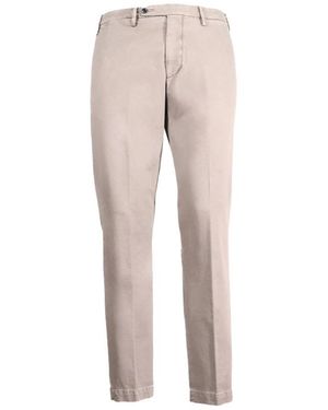 MICHELE CARBONE Broeken ,Katoen Slim-Fit Broek - Naturel