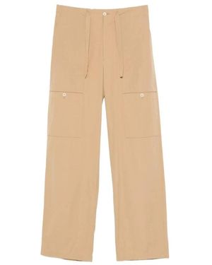 Jil Sander Broeken ,Katoen Katoenen Poplin Cargobroek - Naturel