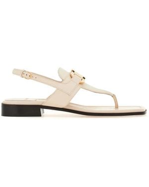 Ferragamo Flat Sandals - White
