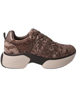 Jeannot Velvet Platform Sneakers - Bruin