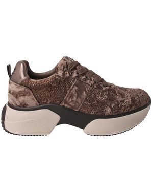 Jeannot Velvet Platform Sneakers - Braun