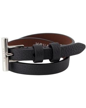 McQueen Schwarzes Leder-Cross-Bar-Armband