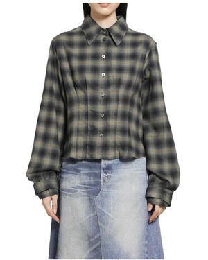 Our Legacy Overhemden ,Groen ,Katoen Envelop Shirt - Grijs
