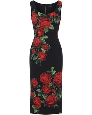 Dolce & Gabbana Kleedjes ,Veelkleurig ,Midi Jurk - Rood
