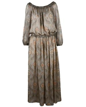 Weekend by Maxmara Kleedjes ,Veelkleurig ,Polyester Enza Lange Voile Jurk - Naturel