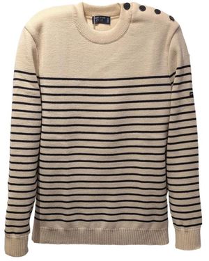 Saint James Round-Neck Knitwear - Natural