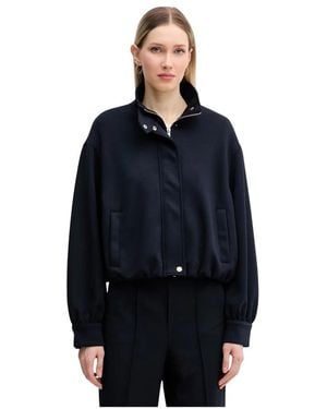 Ouí Jassen ,Blauw ,High Neck Jacket - Zwart