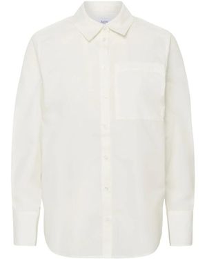Saint Tropez Overhemden ,Wit ,Polyester Klassieke Witte Overhemdblouse