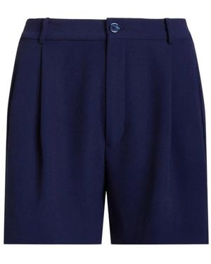 Ralph Lauren Korte Broeken ,Blauw ,Polyester Geplooide Georgette Shorts