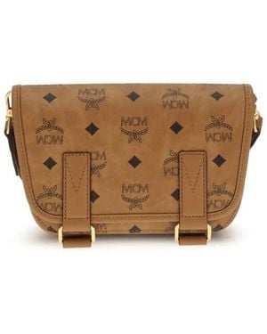 MCM Elegante Mini Schultertasche - Braun