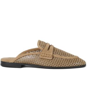 Brunello Cucinelli Mule Sparkling Net - Braun