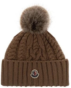 Moncler Logo Patch Muts - Bruin