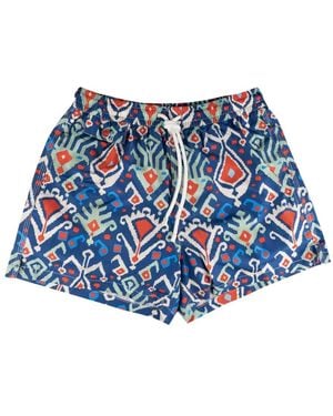Kiton Swim Trunks Regular Fantasy 100% Handmade - Blau