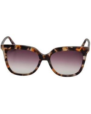 Longchamp Accessoires ,Veelkleurig ,Leer Vierkante Cat-Eye Zonnebril - Bruin