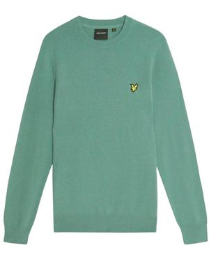 Lyle & Scott Cotton Merino Rundhals-Pullover - Grün