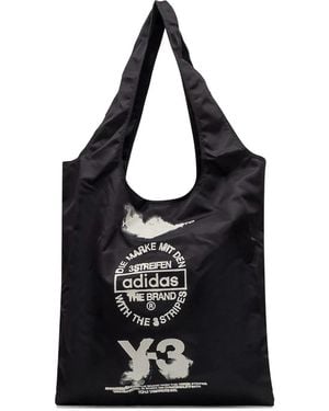 Y-3 Schwarze Tote Tasche Mit Logo-Druck