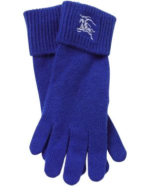 Burberry Blauwe Gebreide Kasjmier Winterhandschoenen