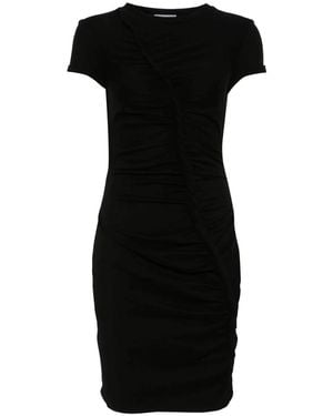 McQueen Schwarzes Crewneck Kleid Kurze Ärmel