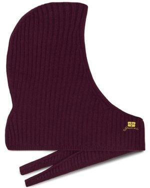 Ganni Bordeaux Ribgebreid Strikstrikstrik - Paars