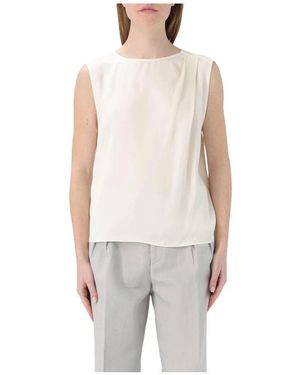 Twinset Elegante Seidenärmellose Bluse - Grau