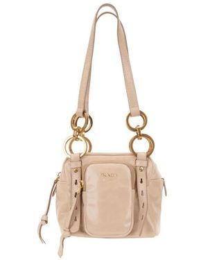 Prada Tassen ,Leer Schoudertas - Naturel