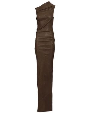 Rick Owens Kleedjes ,Bruin ,Katoen Athena Jurk