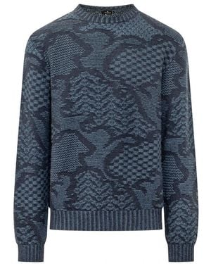 Etro Round-Neck Knitwear - Azul