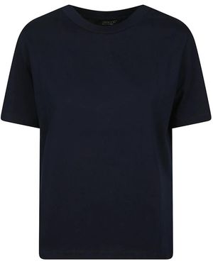 Aragona Tops ,Blauw ,T-Shirt Met Ronde Hals - Zwart