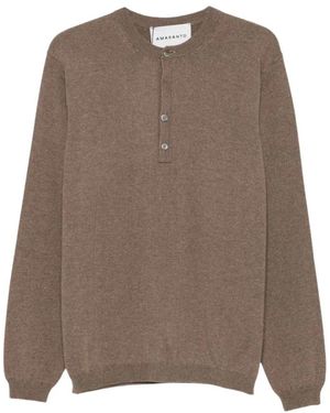 Amaranto Round-Neck Knitwear - Brown