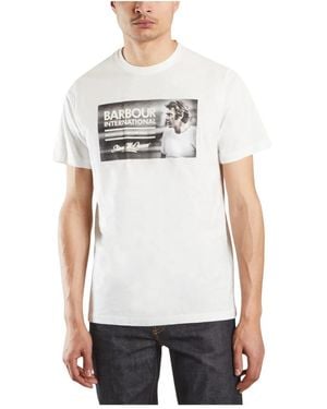 Barbour Tops ,Wit ,Katoen Steve Mc Queen Legend T-Shirt