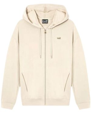EA7 Zip-Through Hoodie - Naturel