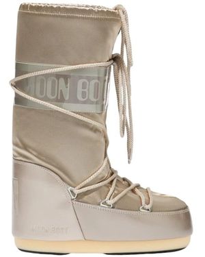 Moon Boot Schoenen ,Geel ,Leer Icon Glance Snow Boots - Naturel