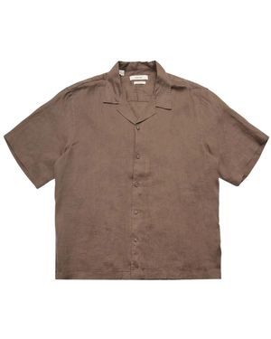 SELECTED Kylian Leinen Ss Relaxed Resort - Braun